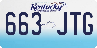 KY license plate 663JTG