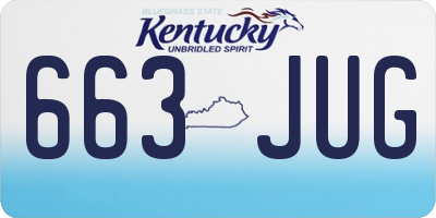 KY license plate 663JUG