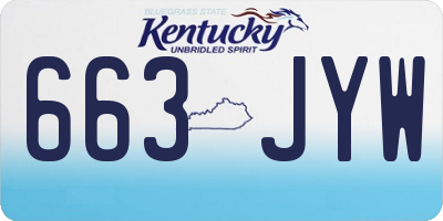 KY license plate 663JYW