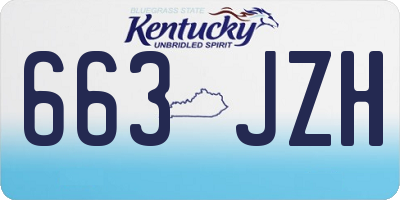 KY license plate 663JZH