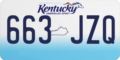 KY license plate 663JZQ