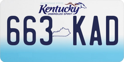 KY license plate 663KAD