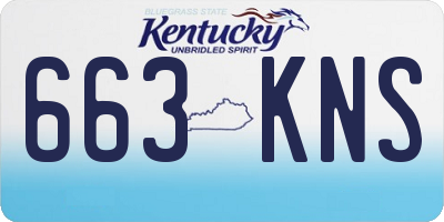 KY license plate 663KNS