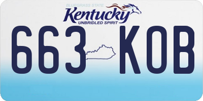 KY license plate 663KOB