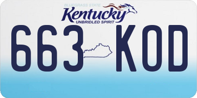KY license plate 663KOD