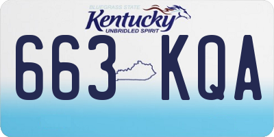 KY license plate 663KQA