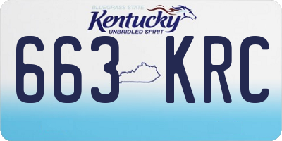 KY license plate 663KRC