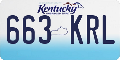 KY license plate 663KRL
