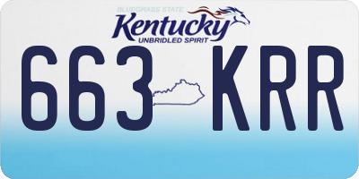KY license plate 663KRR