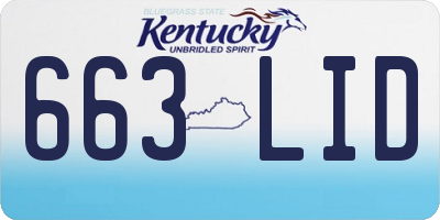 KY license plate 663LID
