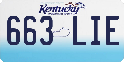 KY license plate 663LIE