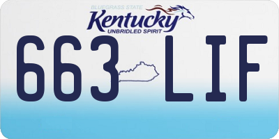 KY license plate 663LIF