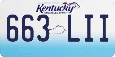 KY license plate 663LII