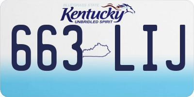 KY license plate 663LIJ