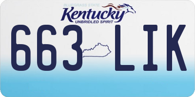 KY license plate 663LIK