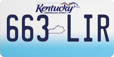 KY license plate 663LIR