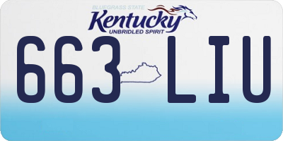 KY license plate 663LIU