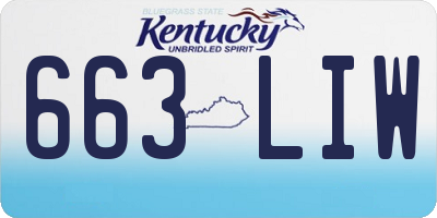 KY license plate 663LIW