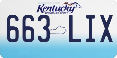 KY license plate 663LIX