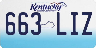 KY license plate 663LIZ