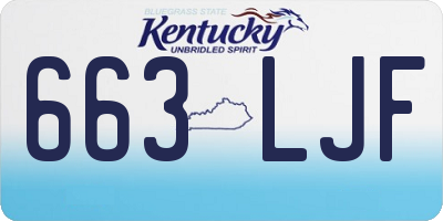 KY license plate 663LJF