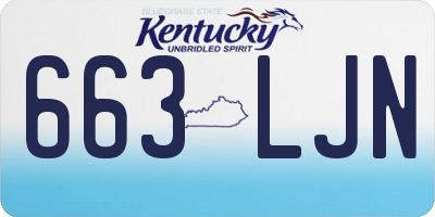KY license plate 663LJN