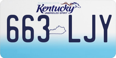 KY license plate 663LJY