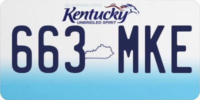 KY license plate 663MKE