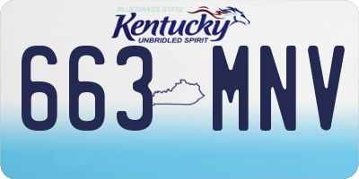 KY license plate 663MNV