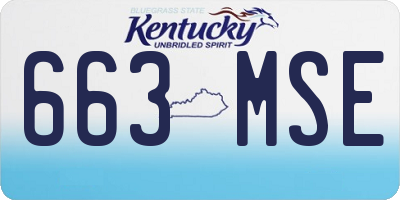 KY license plate 663MSE