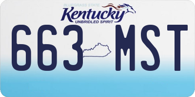KY license plate 663MST