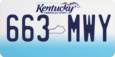 KY license plate 663MWY