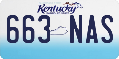 KY license plate 663NAS