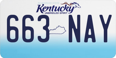 KY license plate 663NAY