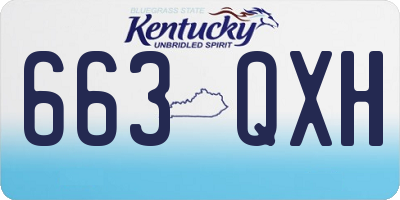 KY license plate 663QXH