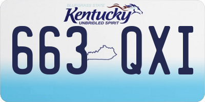 KY license plate 663QXI