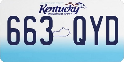 KY license plate 663QYD