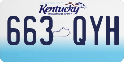KY license plate 663QYH