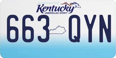 KY license plate 663QYN