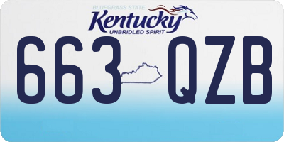 KY license plate 663QZB