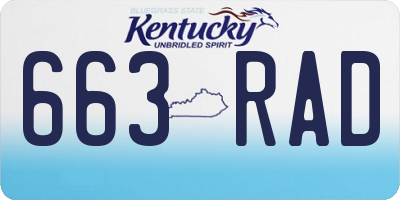 KY license plate 663RAD