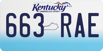 KY license plate 663RAE