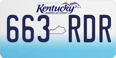 KY license plate 663RDR