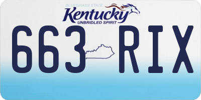KY license plate 663RIX