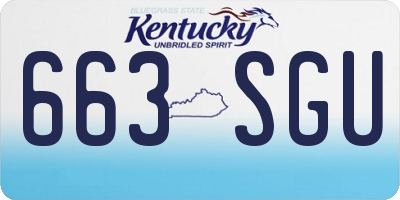 KY license plate 663SGU