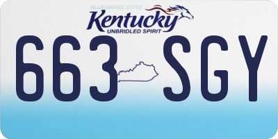KY license plate 663SGY