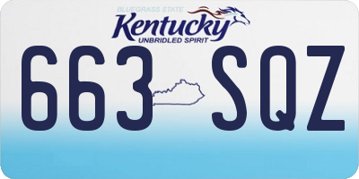 KY license plate 663SQZ