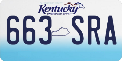 KY license plate 663SRA