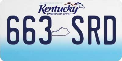 KY license plate 663SRD