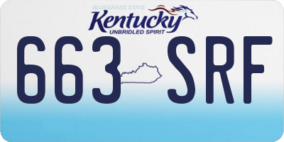 KY license plate 663SRF